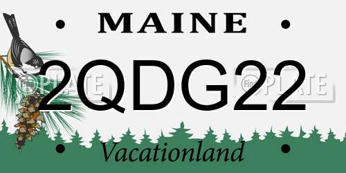 2QDG22 Maine License Plate