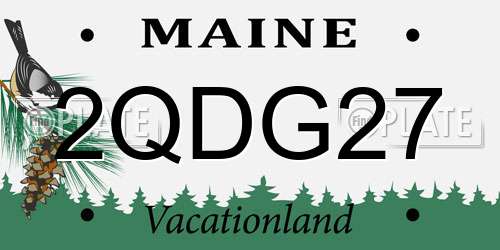 2QDG27 Maine License Plate
