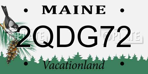 2QDG72 Maine License Plate