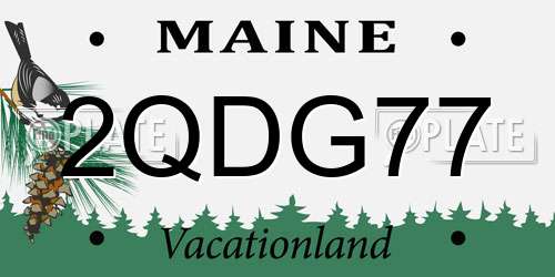 2QDG77 Maine License Plate