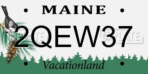 2QEW37 Maine License Plate
