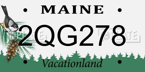 2QG278 Maine License Plate