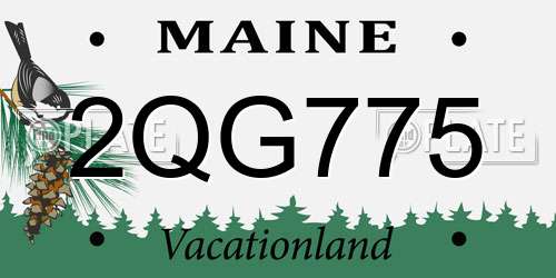 2QG775 Maine License Plate
