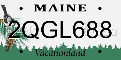 2QGL688 Maine License Plate