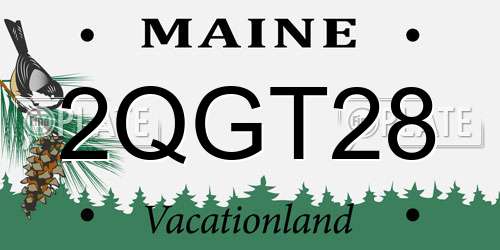 2QGT28 Maine License Plate