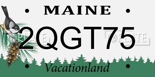 2QGT75 Maine License Plate