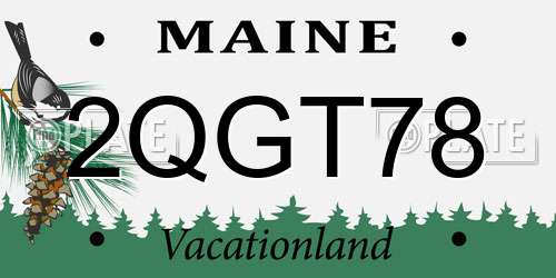 2QGT78 Maine License Plate