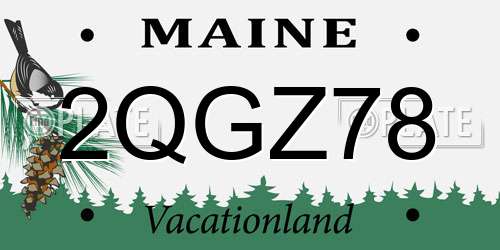 2QGZ78 Maine License Plate