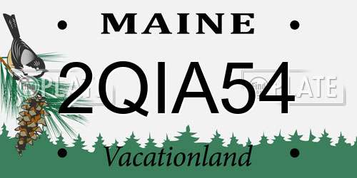 2QIA54 Maine License Plate
