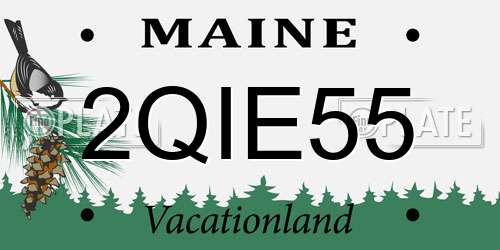 2QIE55 Maine License Plate