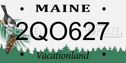 2QO627 Maine License Plate