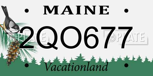 2QO677 Maine License Plate
