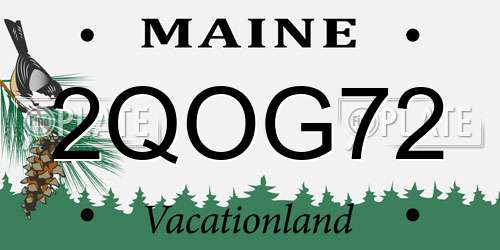 2QOG72 Maine License Plate