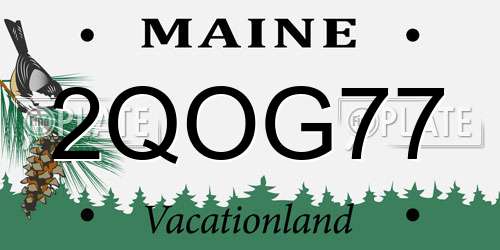 2QOG77 Maine License Plate