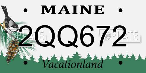 2QQ672 Maine License Plate