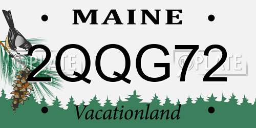 2QQG72 Maine License Plate