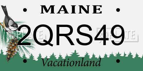 2QRS49 Maine License Plate