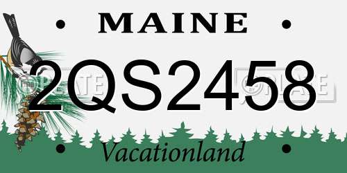 2QS2458 Maine License Plate