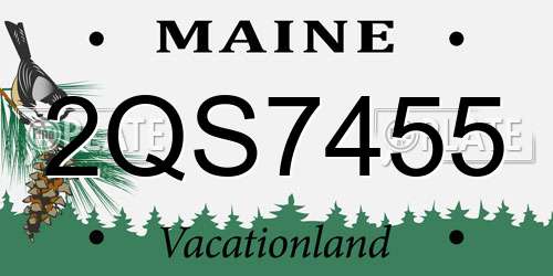 2QS7455 Maine License Plate