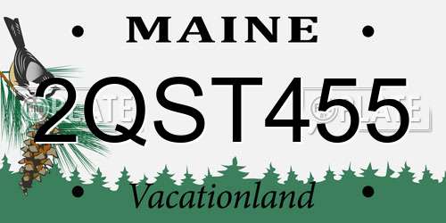 2QST455 Maine License Plate