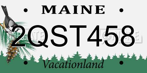 2QST458 Maine License Plate