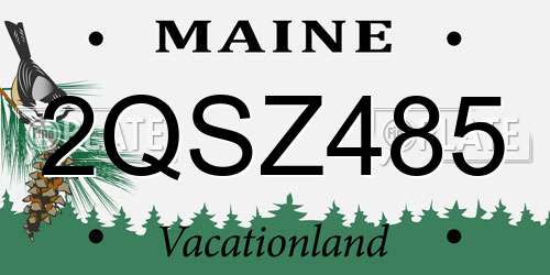 2QSZ485 Maine License Plate