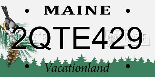 2QTE429 Maine License Plate