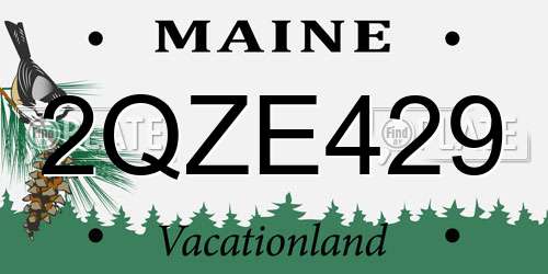 2QZE429 Maine License Plate