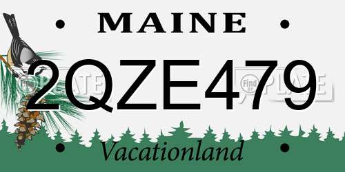 2QZE479 Maine License Plate