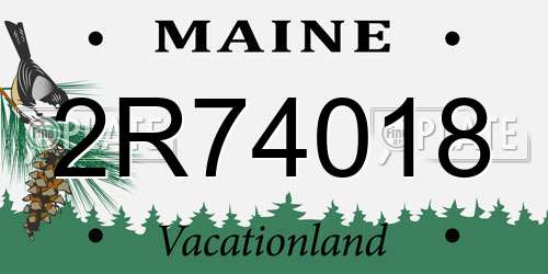 2R74018 Maine License Plate