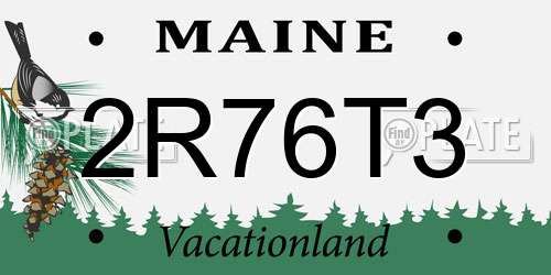 2R76T3 Maine License Plate