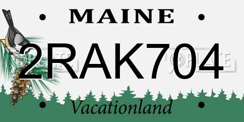 2RAK704 Maine License Plate