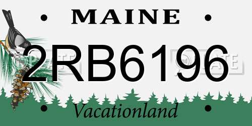 2RB6196 Maine License Plate
