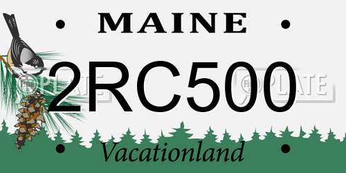 2RC500 Maine License Plate