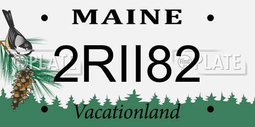 2RII82 Maine License Plate