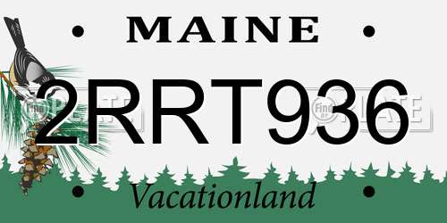 2RRT936 Maine License Plate
