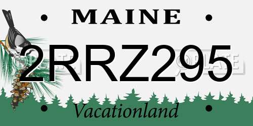 2RRZ295 Maine License Plate