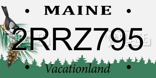 2RRZ795 Maine License Plate