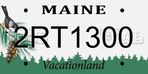2RT1300 Maine License Plate