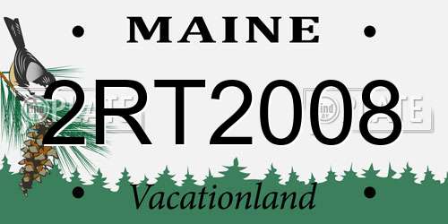 2RT2008 Maine License Plate