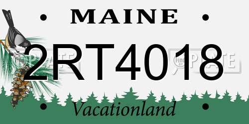 2RT4018 Maine License Plate