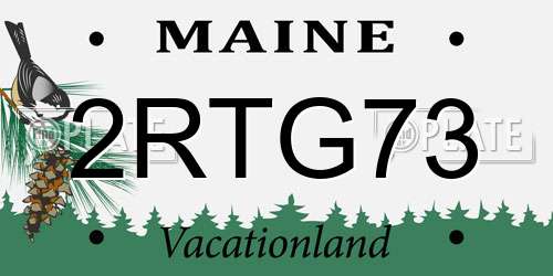 2RTG73 Maine License Plate
