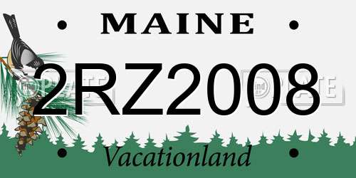 2RZ2008 Maine License Plate