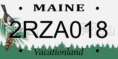 2RZA018 Maine License Plate