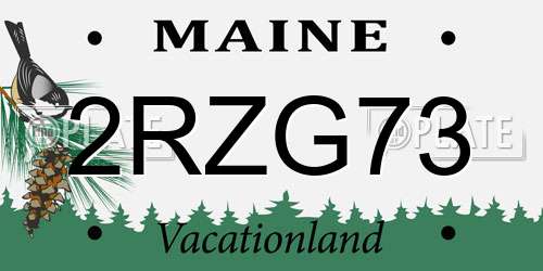2RZG73 Maine License Plate