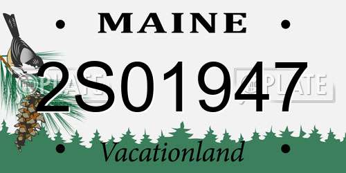 2S01947 Maine License Plate