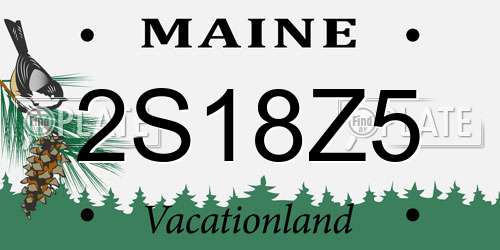 2S18Z5 Maine License Plate