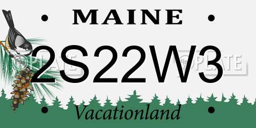 2S22W3 Maine License Plate