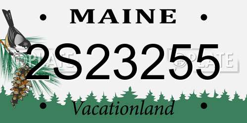 2S23255 Maine License Plate