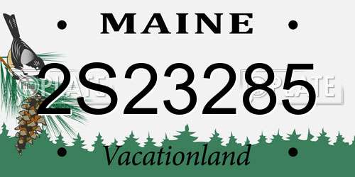 2S23285 Maine License Plate